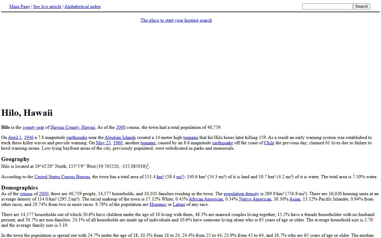 Hilo Hawaii information and demographics